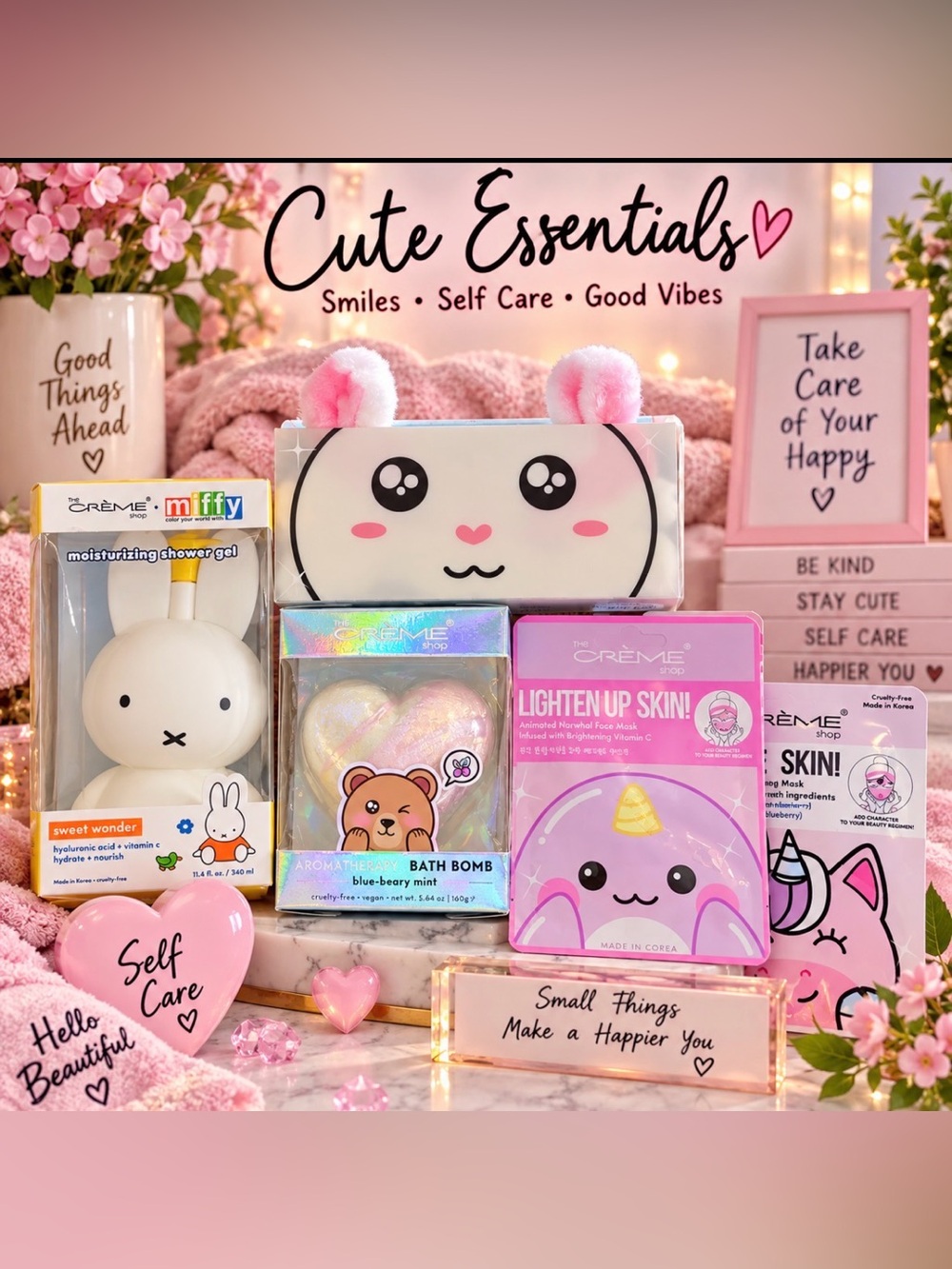Cute Essentials Pink Small Pets Gift Set by